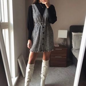 Zara Pinafore textured weave dress